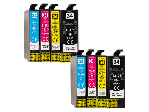 Kompatible T34XL Epson Druckerpatronen – 2 Multipacks