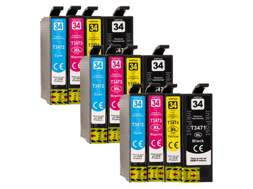 Kompatible T34XL Epson Druckerpatronen – 3 Multipacks