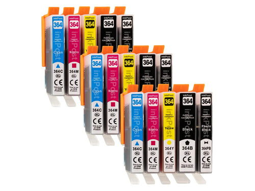 Kompatible 364XL HP Druckerpatronen – 3 Multipacks + 3 Foto-Schwarz