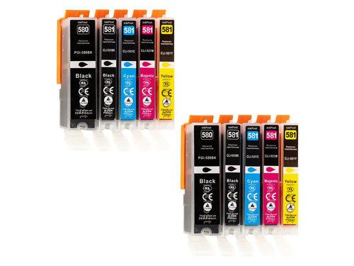 Kompatible PGI-580/CLI-581XXL Canon Druckerpatronen – 2 Multipacks
